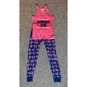 NWOT “Sleepover Club” Blue/Pink Pajama Set